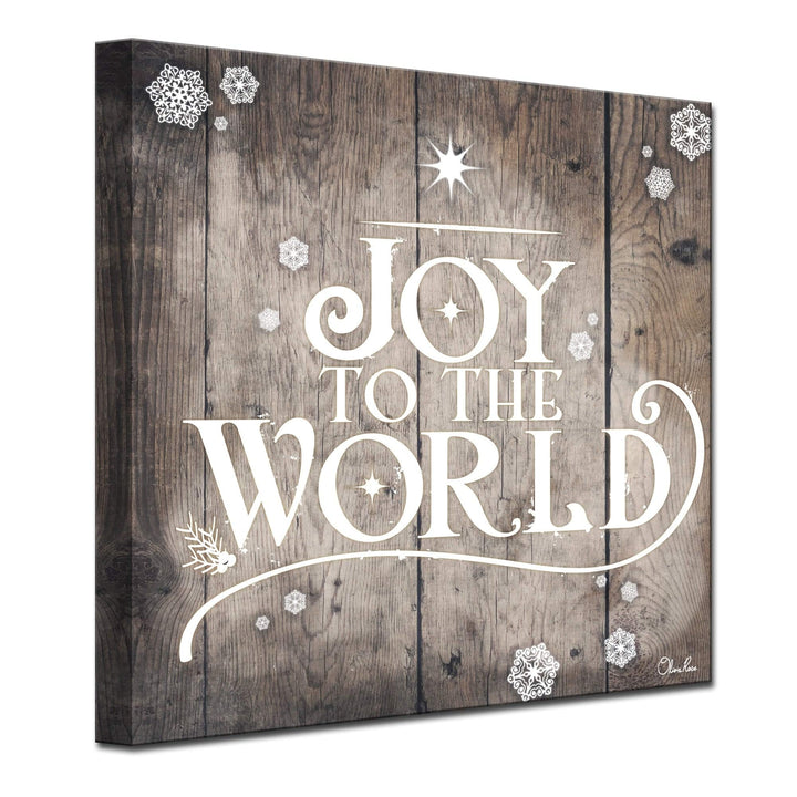 20 X 20 Inch Joy to The World Wall Art Christmas Themed Inspiration Quote Canvas 20 W x 20 H