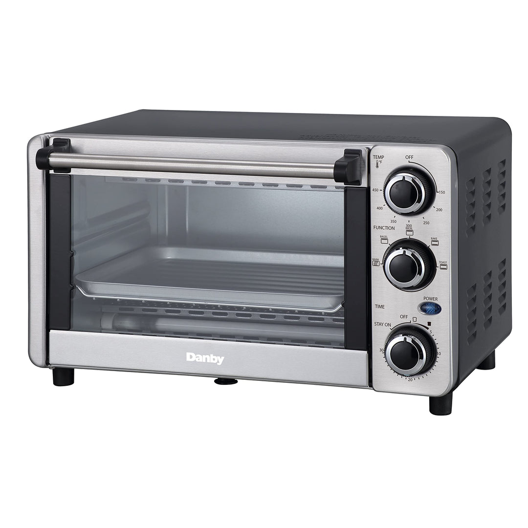 0.4 Cu Ft/12l 4 Slice Countertop Toaster Oven In Stainless Steel - Diamond Home USA