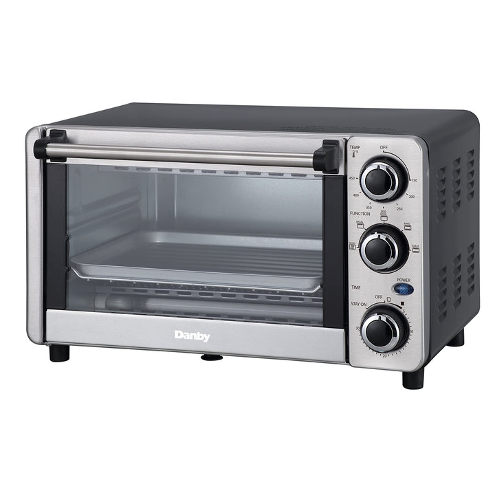 0.4 Cu Ft/12l 4 Slice Countertop Toaster Oven In Stainless Steel - Diamond Home USA