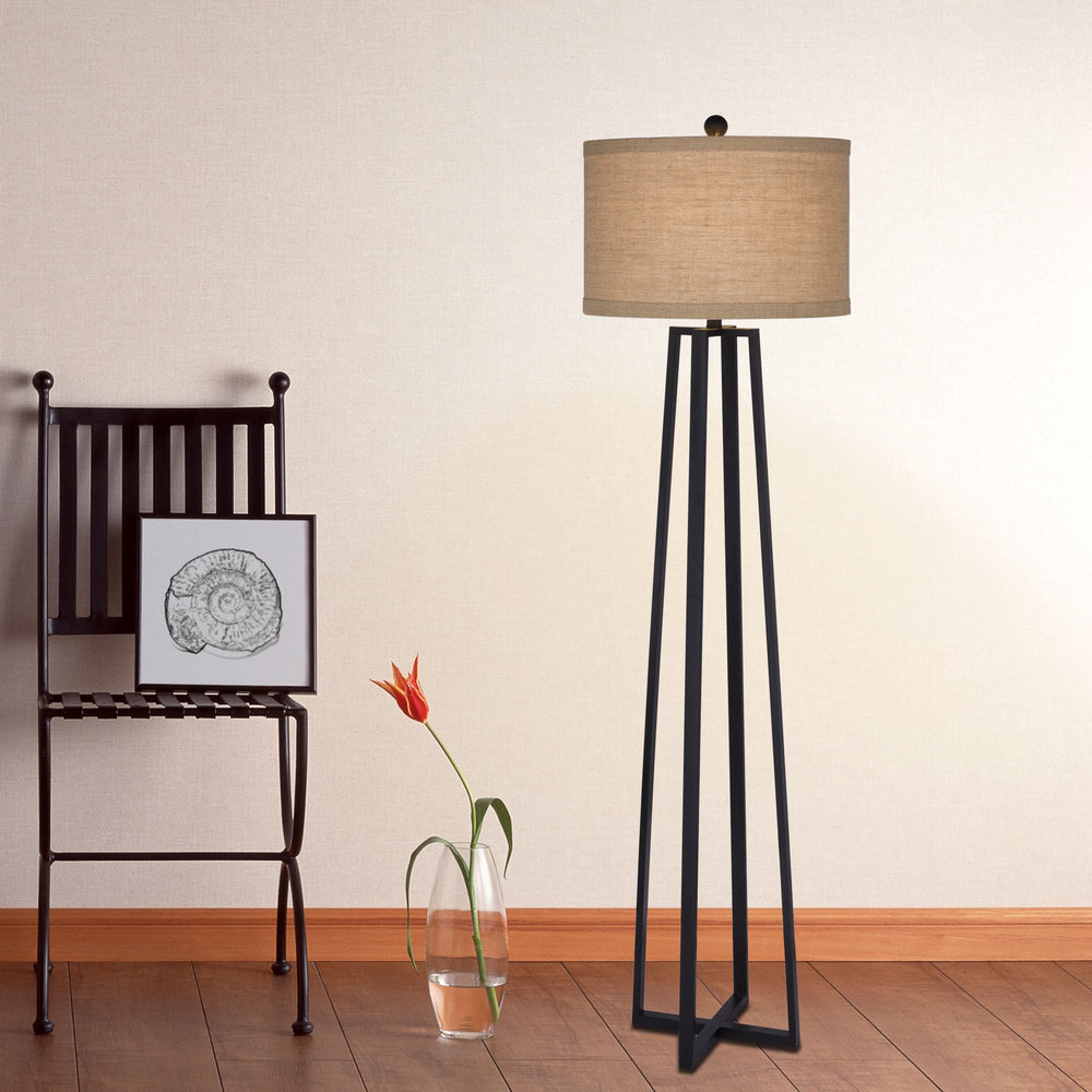 Fangio Lighting 1477 62" Molded Metal Floor Lamp Black - Diamond Home USA