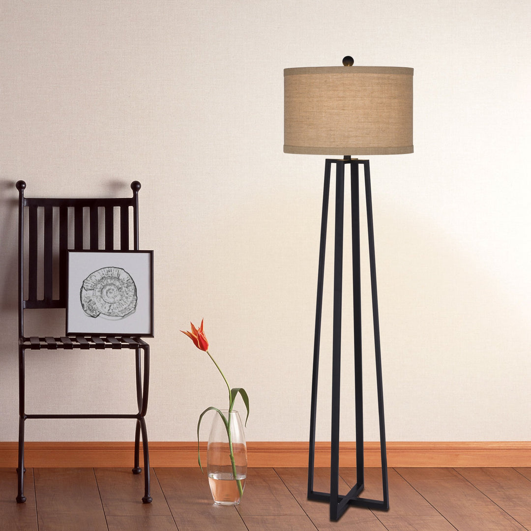 Fangio Lighting 1477 62" Molded Metal Floor Lamp Black - Diamond Home USA