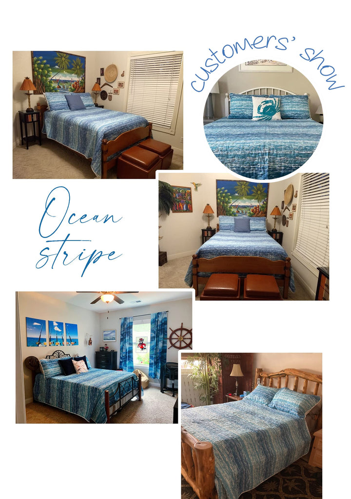 Mytex Home Fashions Stripe 3-Piece All Season Prewashed Quilt Set