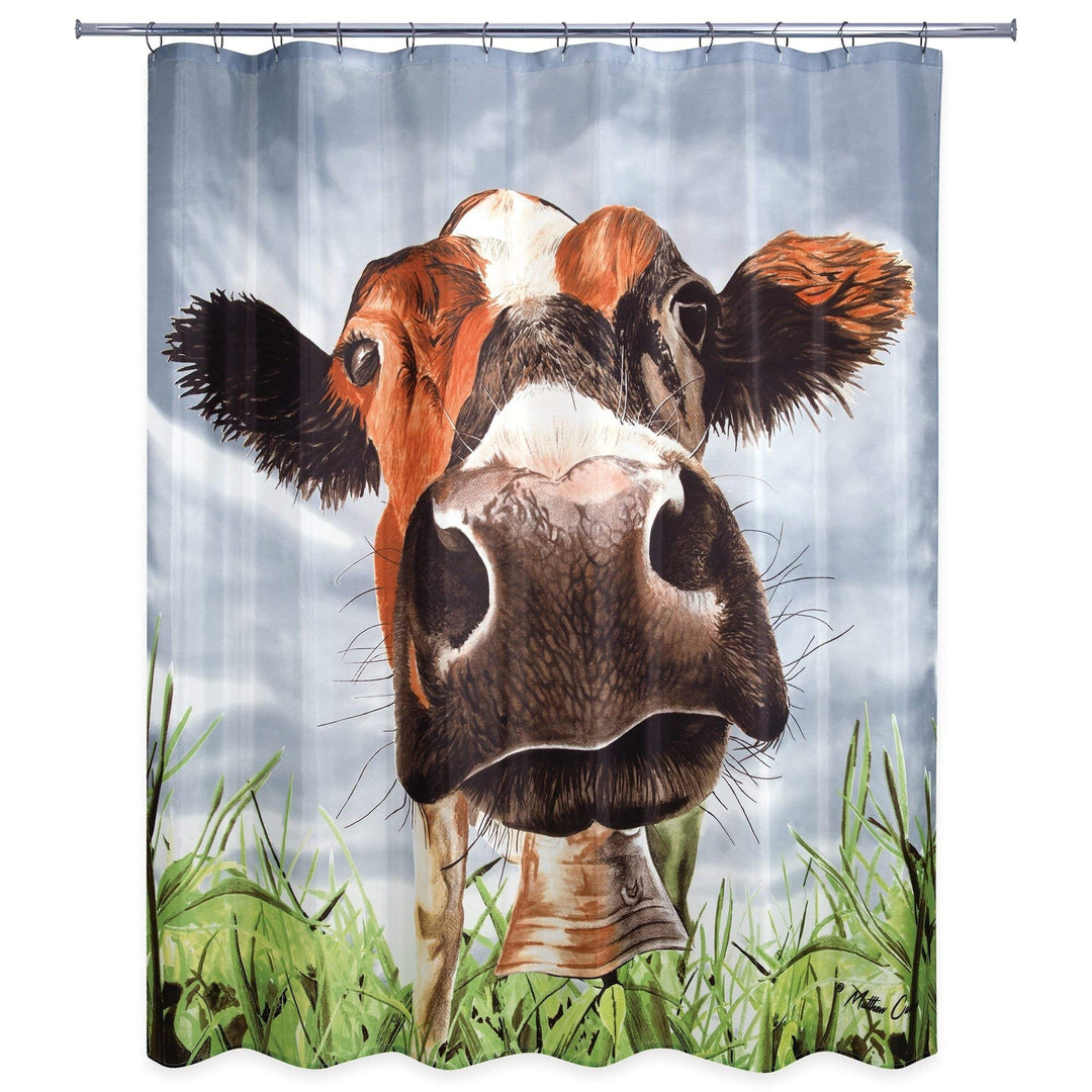 Cow Shower Curtain Country armhouse Animal Theme Graphic Print Large Cow ace