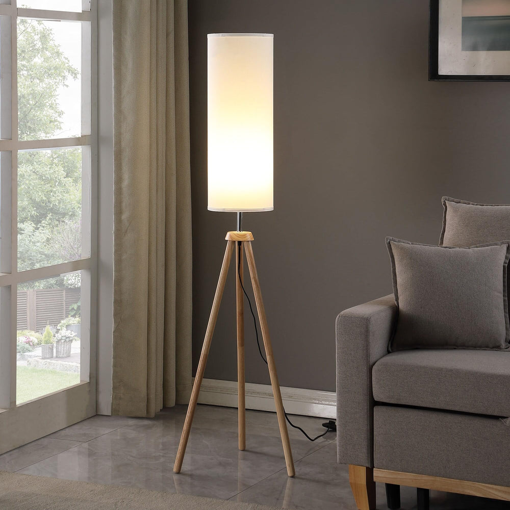 Modern Natural Tripod Floor Lamp Brown Contemporary - Diamond Home USA