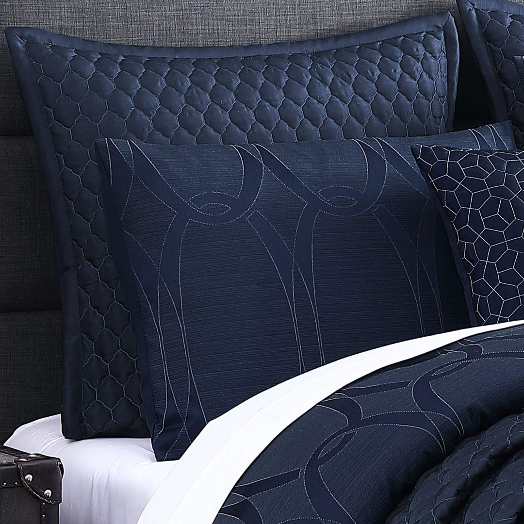 Riverbrook Home 100% Polyester Comforter Set Queen Destiny - Dark Blue 10 - Diamond Home USA
