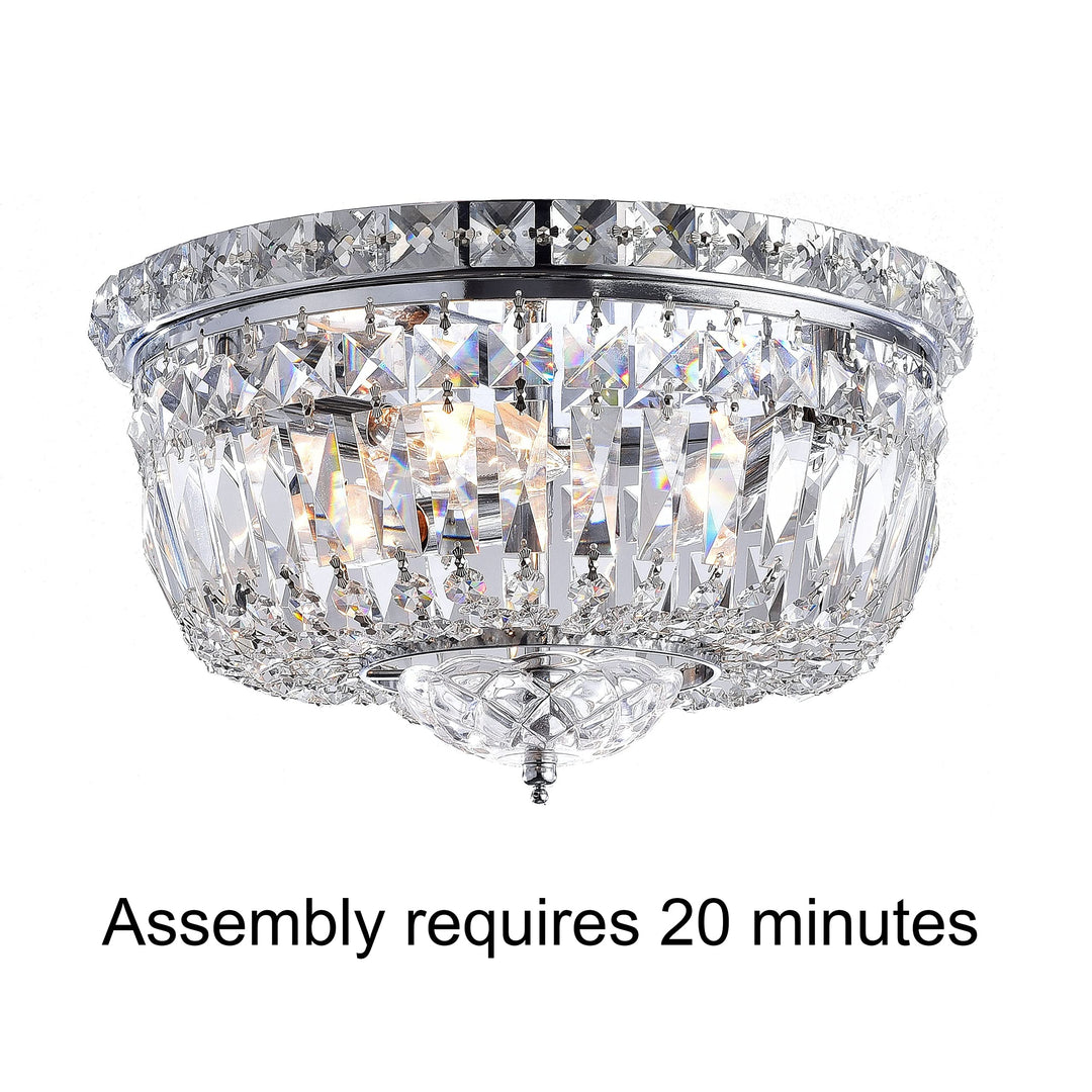 The Lighting Store Elisa Chrome Crystal Basket Flush Mount Chandelier - Diamond Home USA