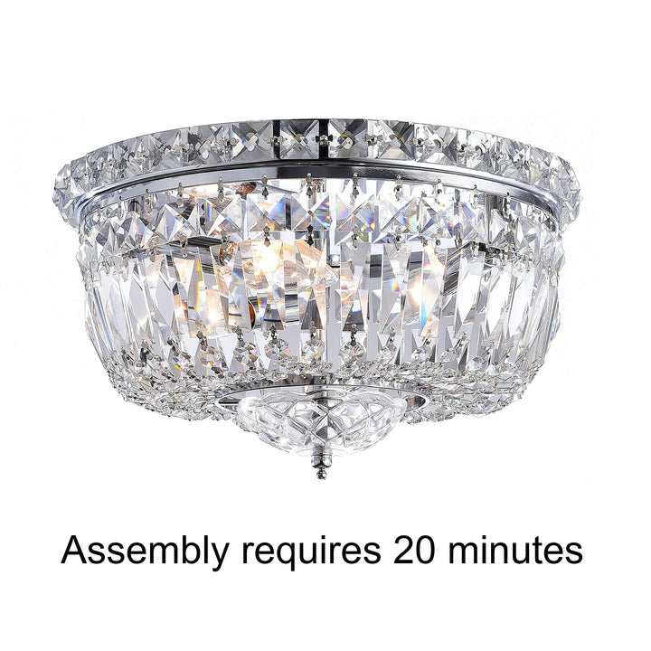 The Lighting Store Elisa Chrome Crystal Basket Flush Mount Chandelier - Diamond Home USA