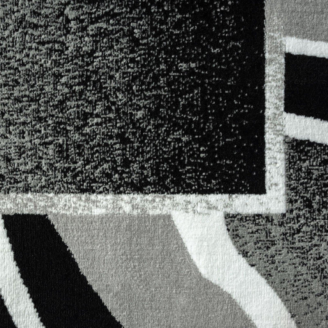 Home Dynamix Ariana Konya Contemporary Abstract Border Area Rug Black/Grey 3 Piece Set - Black/Gray - Diamond Home USA