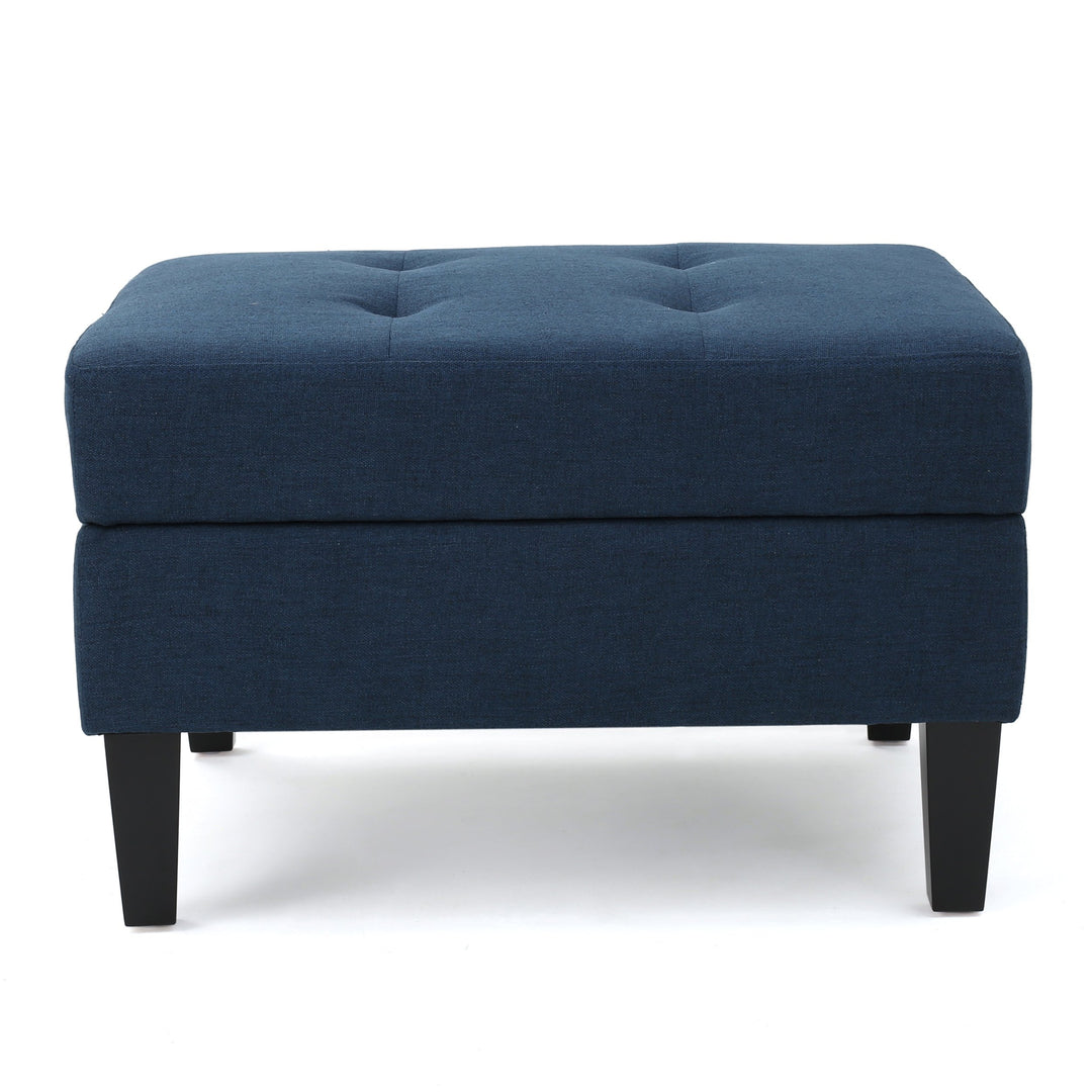 Christopher Knight Home Zahra Fabric Storage Ottoman Dark Blue