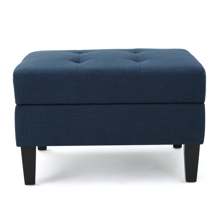 Christopher Knight Home Zahra Fabric Storage Ottoman Dark Blue
