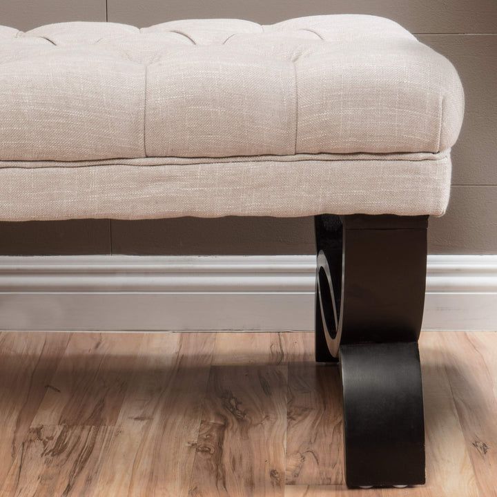 Christopher Knight Home Scarlett Fabric Ottoman Bench Dark