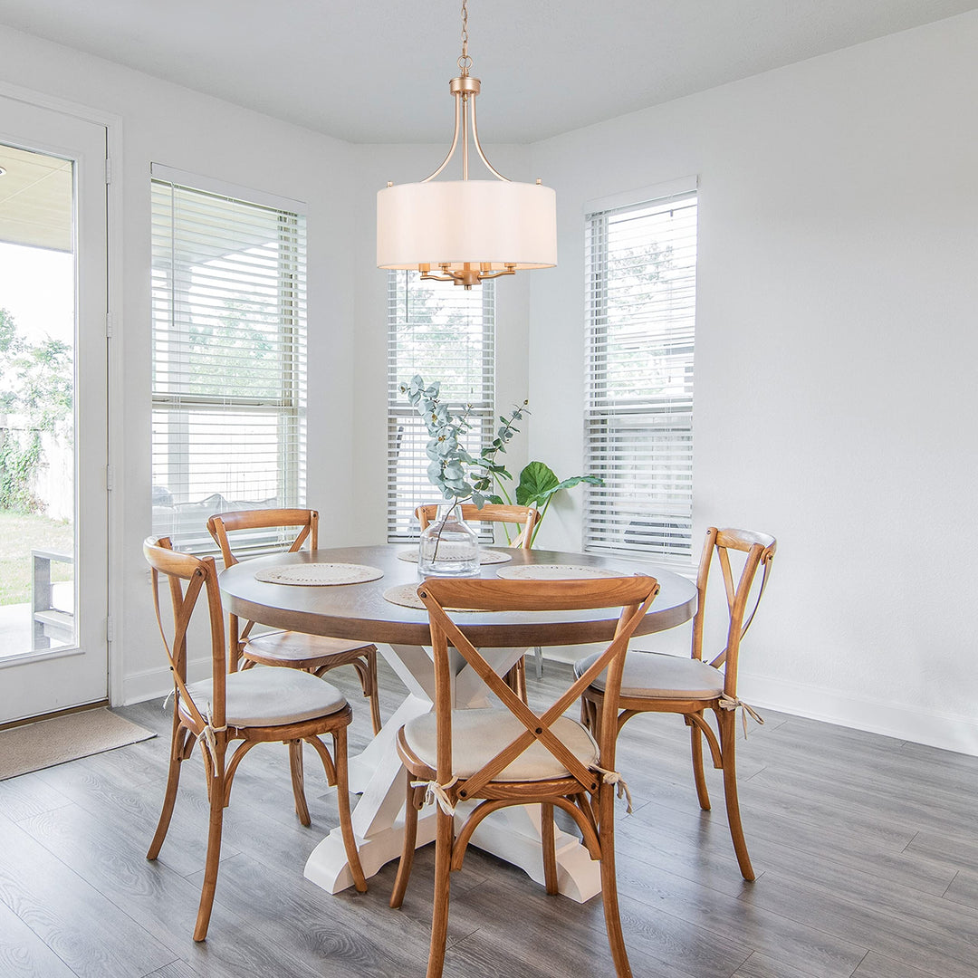 Modern 4-light Gold Drum Chandelier for Living Room L15.7 X W15.7 H 21.3 - Diamond Home USA