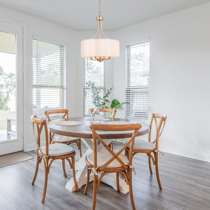 Modern 4-light Gold Drum Chandelier for Living Room L15.7 X W15.7 H 21.3 - Diamond Home USA