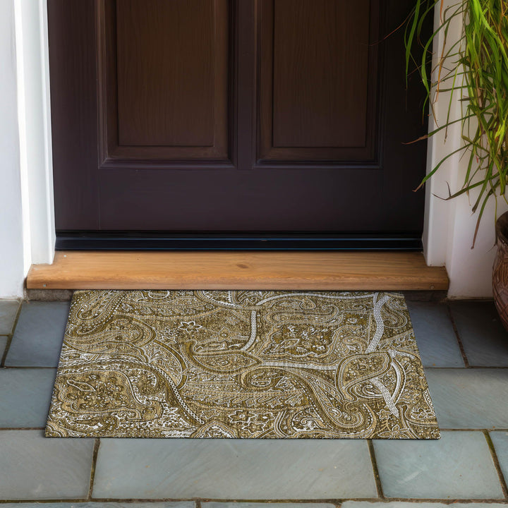 Addison Rugs Chantille ACN623 Brown 1'8" x 2'6" Indoor Outdoor Area Rug Easy - Diamond Home USA