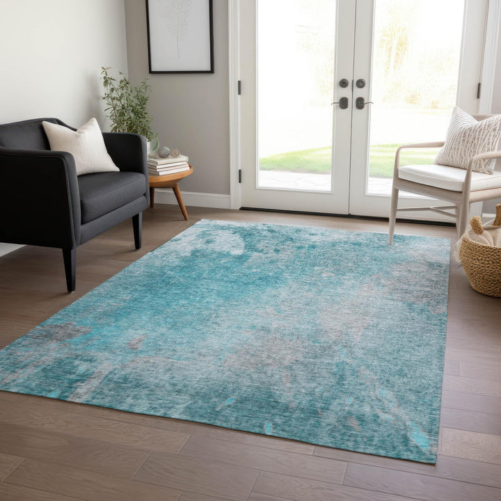 Addison Rugs Chantille ACN562 Teal 10' x 14 Indoor Outdoor Area Rug Stain - Diamond Home USA