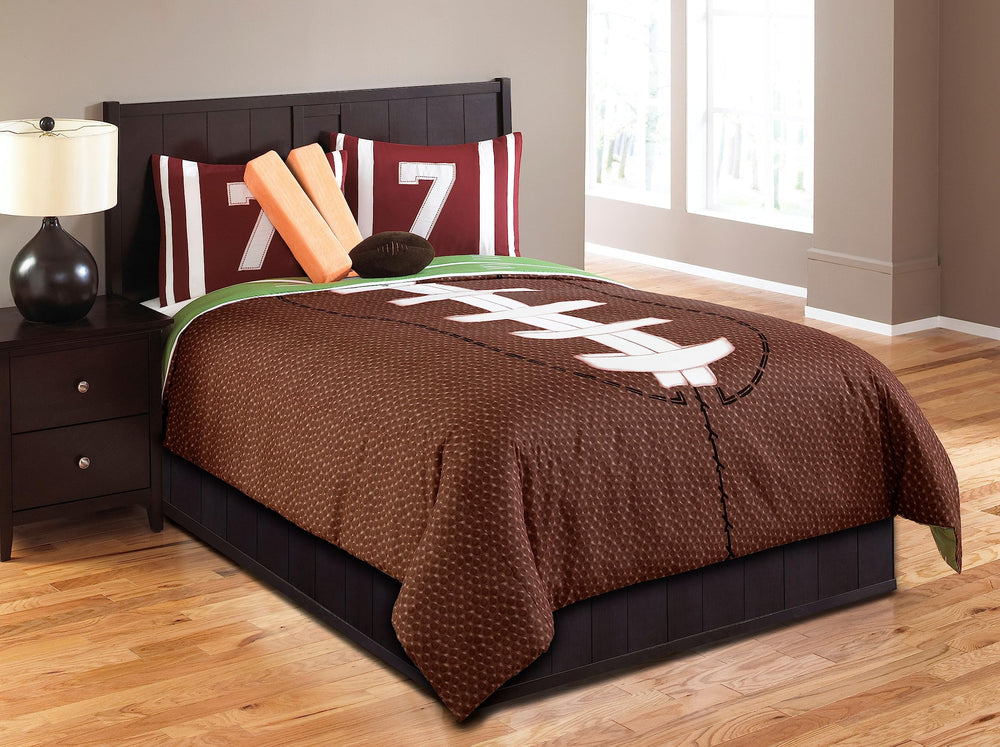 Riverbrook Home Juvenile Bedding Comforter Set Full Field Goal - Brown/Green Brown/Green - Full