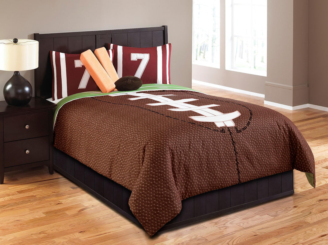 Riverbrook Home Juvenile Bedding Comforter Set Full Field Goal - Brown/Green Brown/Green - Full