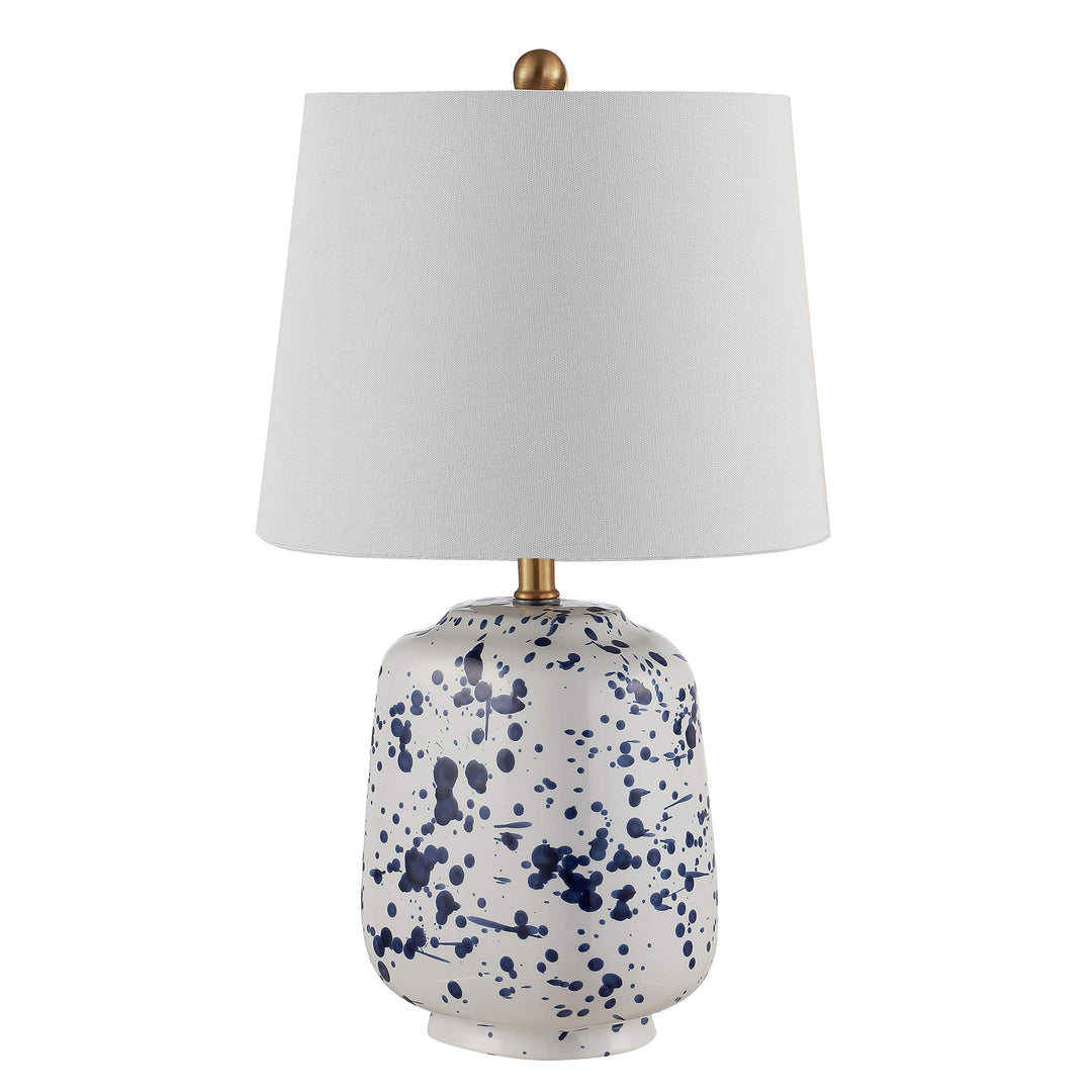 Lighting Navy Blue 23-inch Ceramic Led Table Lamp 14" W X 12" L 23" H Modern - Diamond Home USA