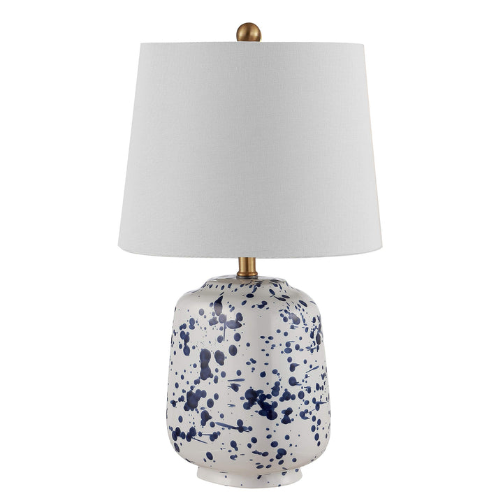 Lighting Navy Blue 23-inch Ceramic Led Table Lamp 14" W X 12" L 23" H Modern - Diamond Home USA