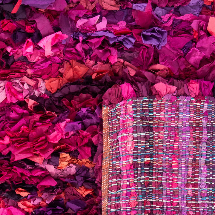 SAFAVIEH Rio Shag Collection Accent Rug - 2'6" x 4' Fuchsia & Multi Handmade - Diamond Home USA