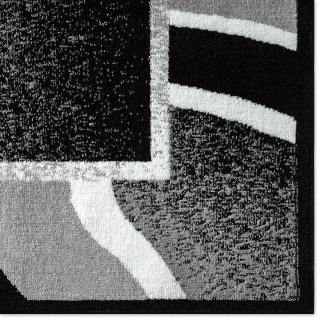 Home Dynamix Ariana Konya Contemporary Abstract Border Area Rug Black/Grey 3 Piece Set - Black/Gray - Diamond Home USA