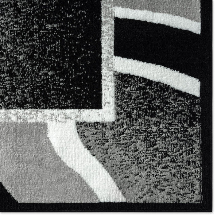 Home Dynamix Ariana Konya Contemporary Abstract Border Area Rug Black/Grey 3 Piece Set - Black/Gray - Diamond Home USA