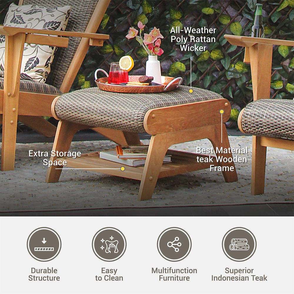 Cambridge Casual Auburn Upholstered Outdoor Ottoman - Diamond Home USA