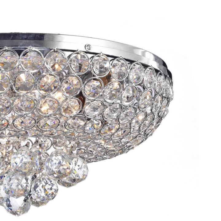 The Lighting Store Francisca 4-light Chrome Finish Flush Mount Crystal - Diamond Home USA