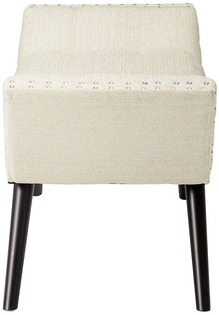 Christopher Knight Home Rosalynn Tufted Fabric Ottoman / Bench Almond