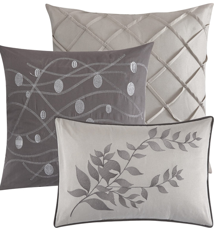 Grand Avenue Modern and Warm 7 Piece Comforter Bedding Set Taupe Bed Size California King - Diamond Home USA