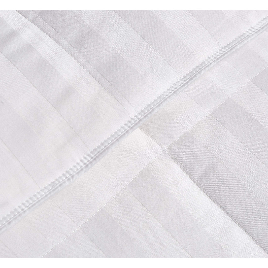 Hotel Grand Oversized Damask Stripe White Down Comforter Full - Queen - Diamond Home USA