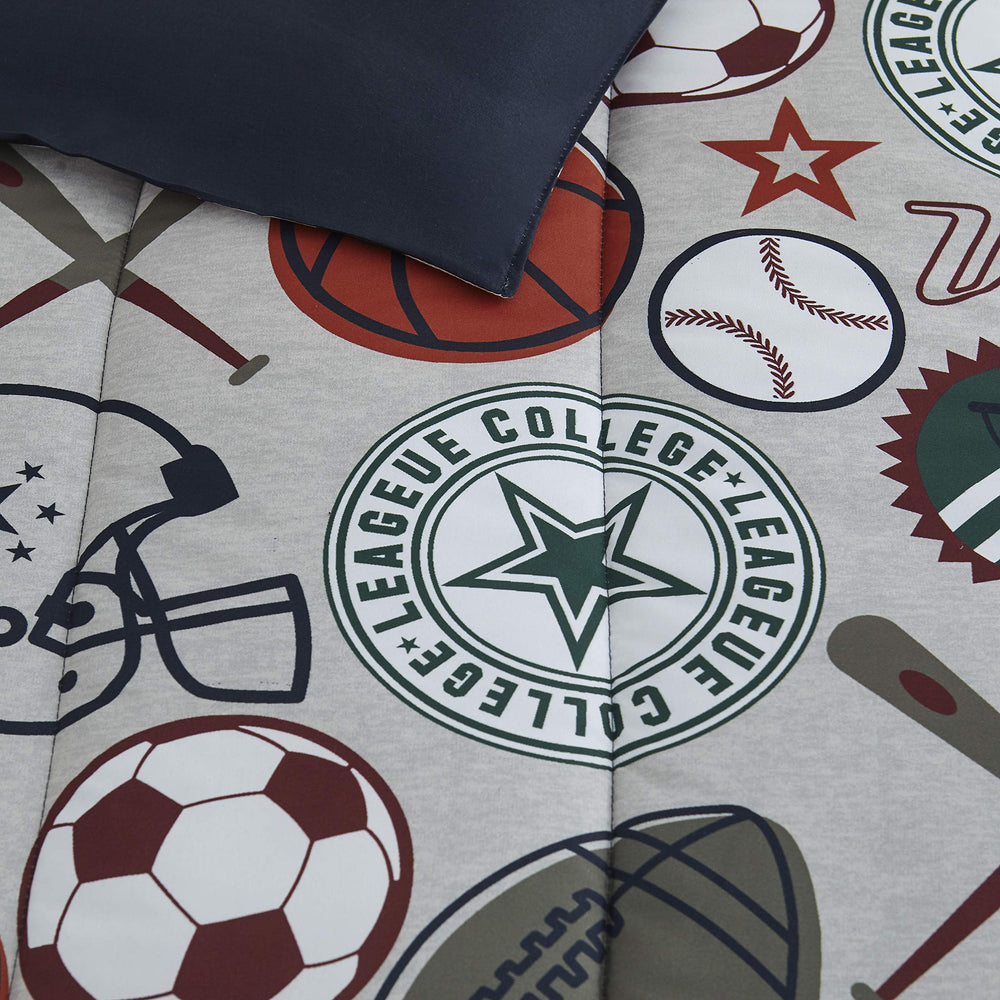 Mytex Home Fashions League Sports Kids 4-Piece Reversible Comforter Set Full - Diamond Home USA