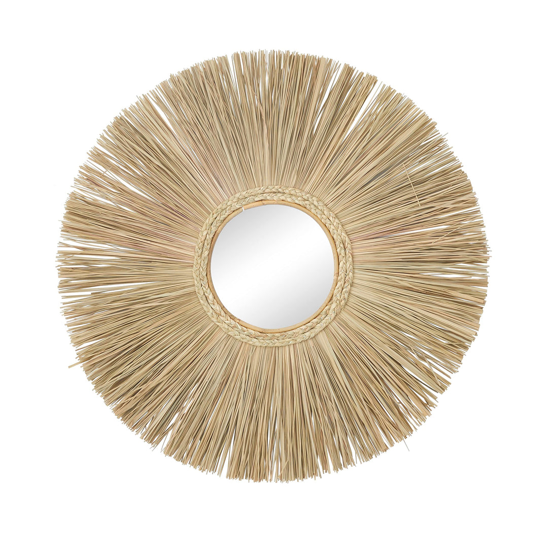 Brown Reed Bohemian Wall Mirror 32 X 2 Casual - Diamond Home USA