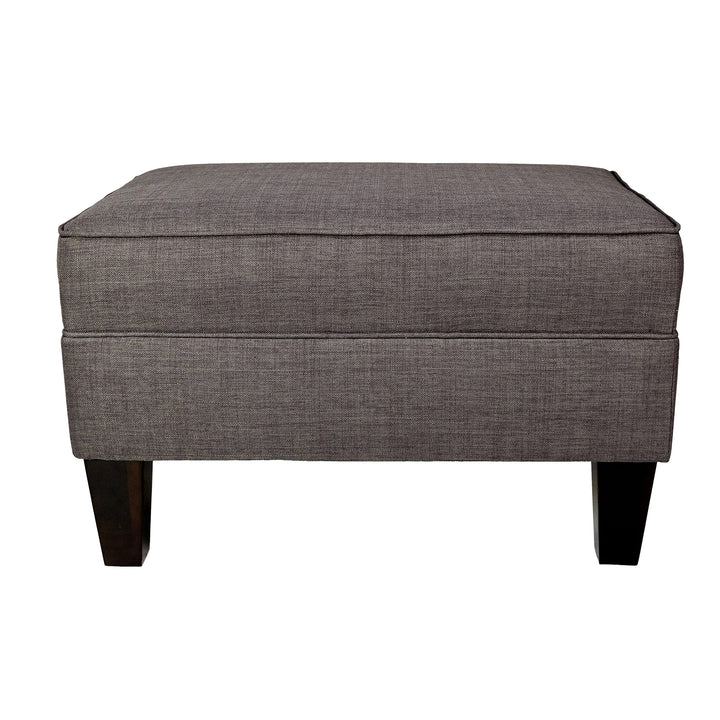 MJL Furniture Parker Fabric Upholstered Square Welted Ottoman Grey - Diamond Home USA