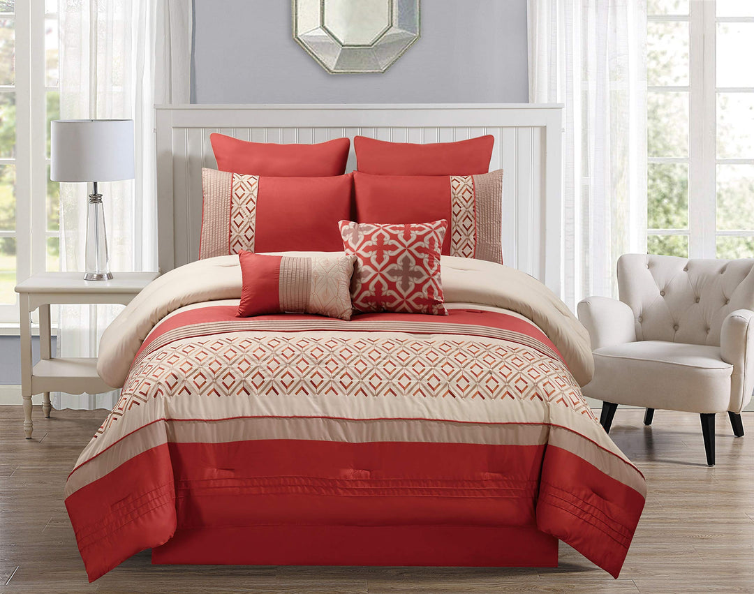 Riverbrook Home Country Manor Collection Comforter Set Queen Janna - Orange 8 Orange - Queen