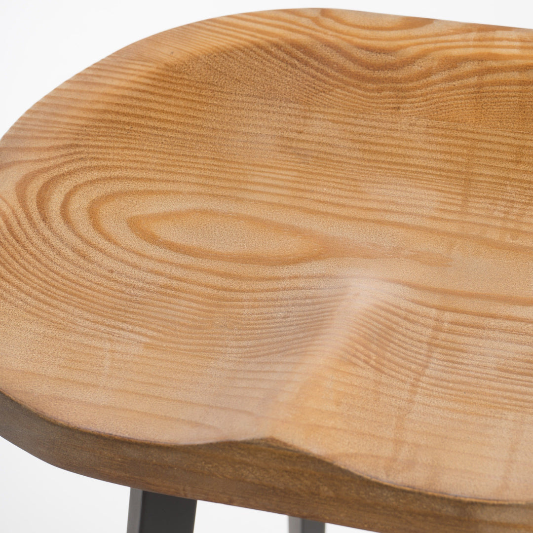 MattsGlobal Rustic 32-inch Fir Wood Iron Backless Swivel Barstool (Set of 2) - Diamond Home USA