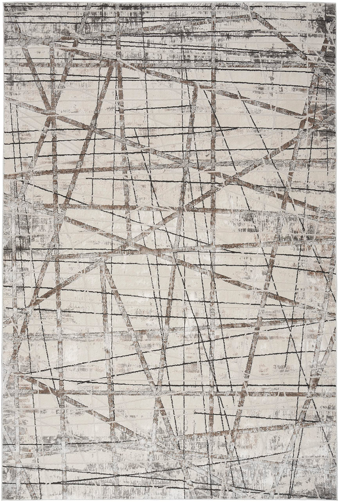 Nourison Desire Abstract Grey Silver 5'3" x 7'3" Area -Rug Easy -Cleaning Non - Diamond Home USA