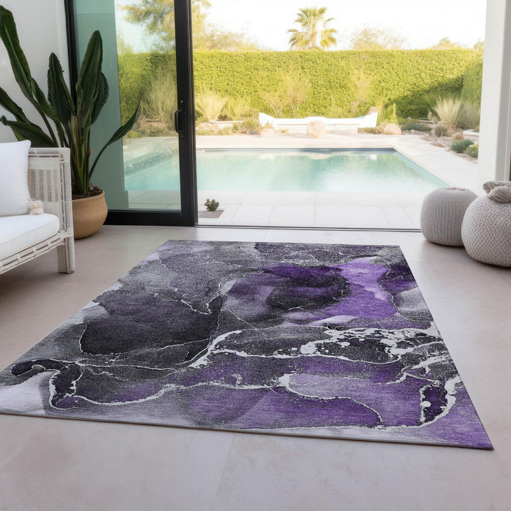 Addison Rugs Chantille ACN503 Purple 5' x 7'6 Indoor Outdoor Area Rug Stain - Diamond Home USA