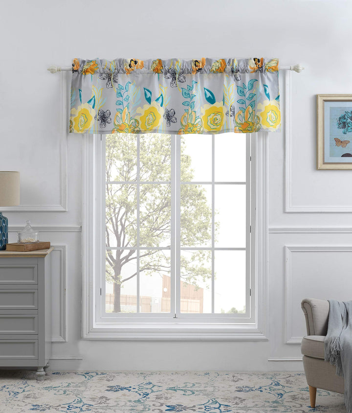 Greenland Home Watercolor Dream Window Treatment 84x19 inches Gray Grey - Diamond Home USA