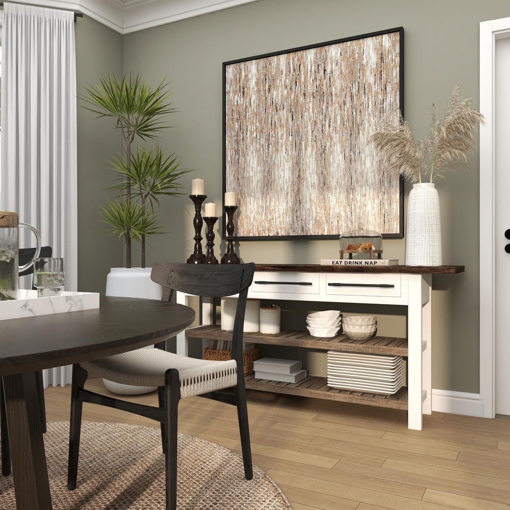 Dark Brown Mango Wood Cake Stand with Glass - Diamond Home USA