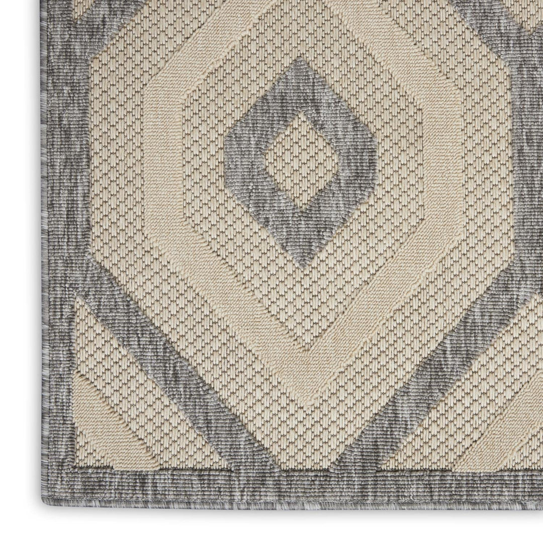 Nourison Palamos Indoor-Outdoor Cream 6' x 9' Area -rug Easy -cleaning Non - Diamond Home USA