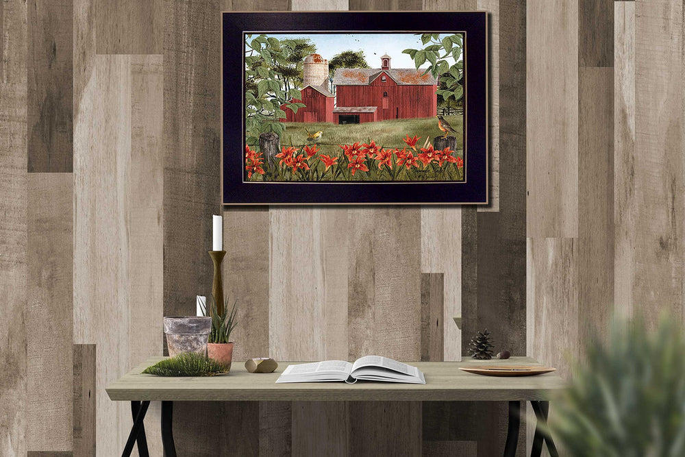 "Summer Days" By Billy Jacobs Printed Wall Art Ready To Hang Framed Poster Black - Diamond Home USA