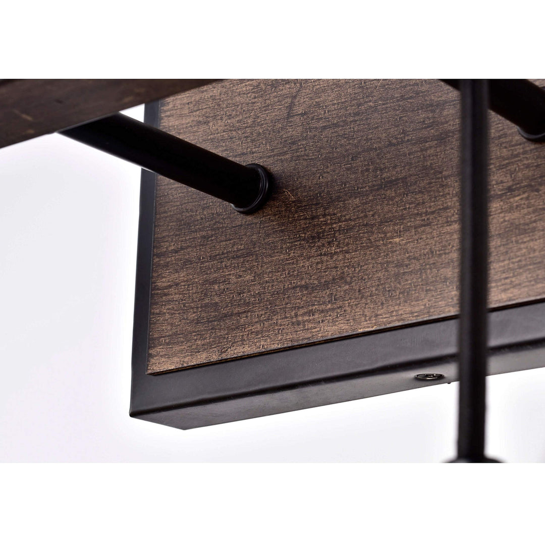 The Lighting Store Betisa 6-Light Antique Black and Faux Wood Grain Finish - Diamond Home USA