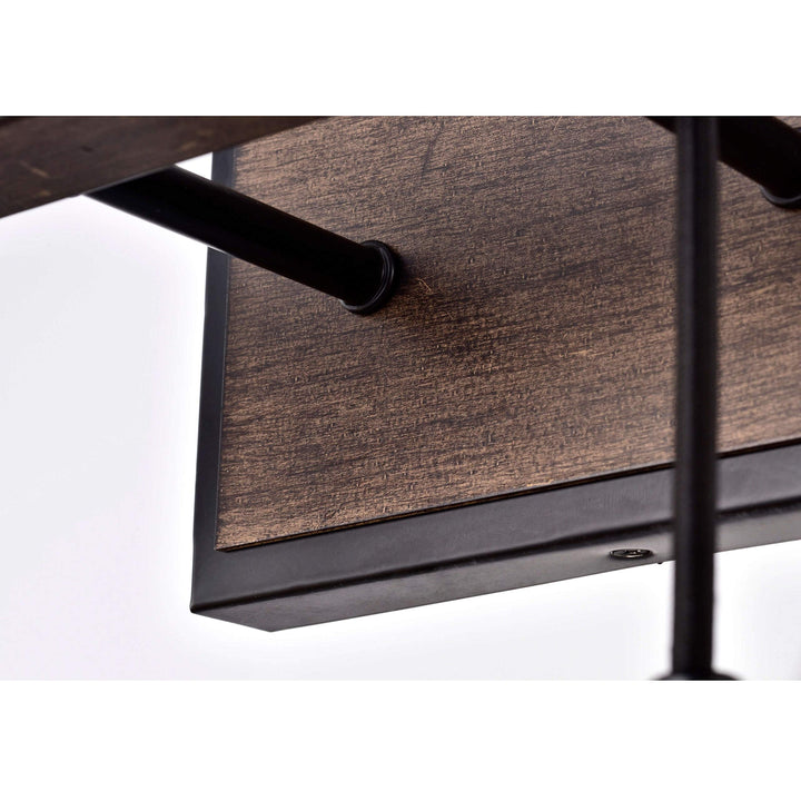 The Lighting Store Betisa 6-Light Antique Black and Faux Wood Grain Finish - Diamond Home USA