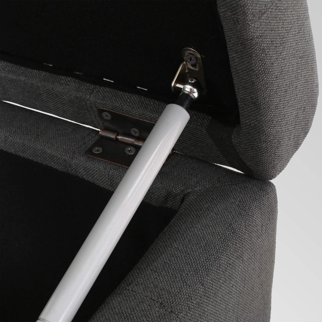 Christopher Knight Home Hedda Tufted Fabric Storage Ottoman Dark Gray+Dark