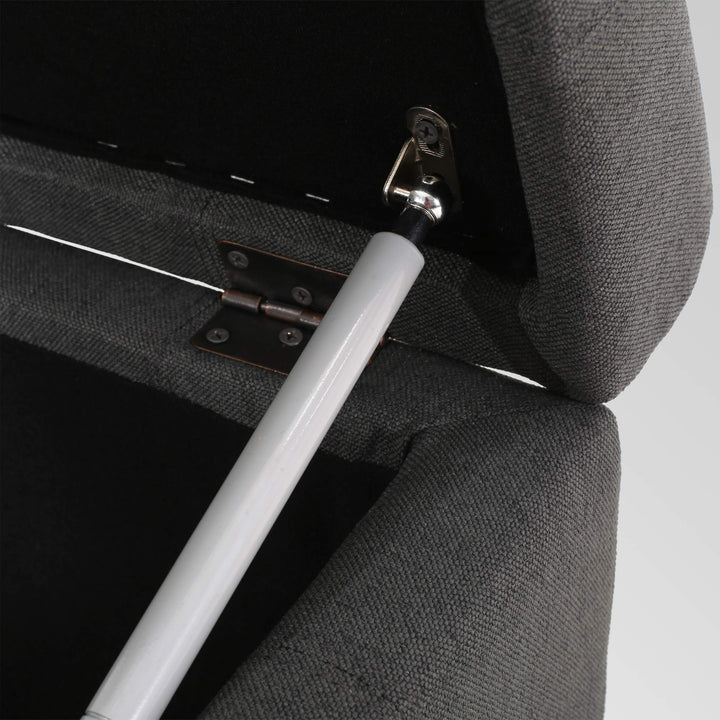 Christopher Knight Home Hedda Tufted Fabric Storage Ottoman Dark Gray+Dark