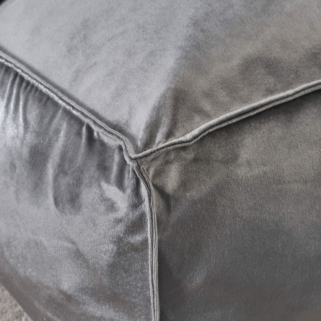 Christopher Knight Home Cytheria Smoke Velvet Square Bean Bag Ottoman - Diamond Home USA