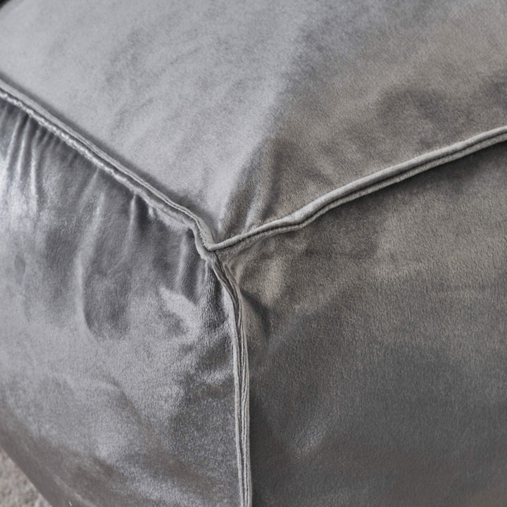 Christopher Knight Home Cytheria Smoke Velvet Square Bean Bag Ottoman - Diamond Home USA