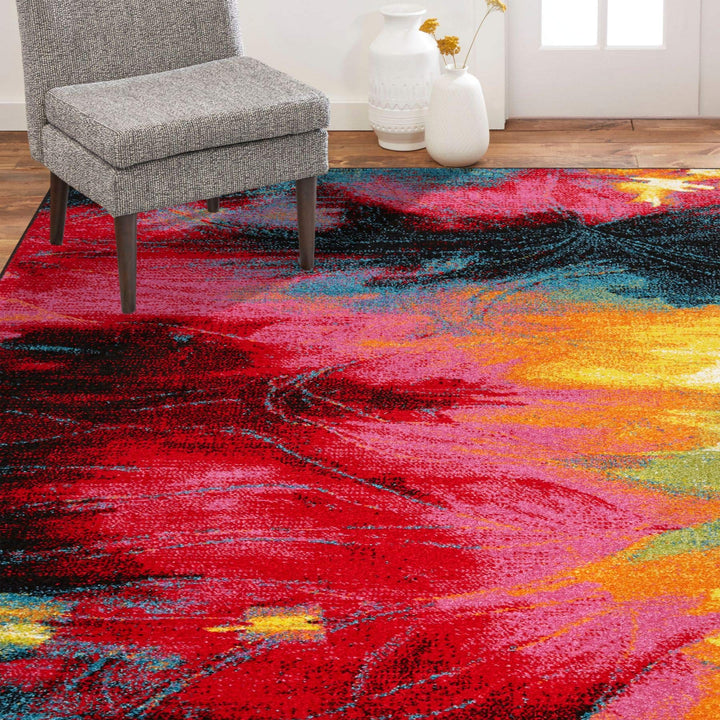 Home Dynamix Splash Mondrian Rug 9'2"x12'5" Black/Pink/Blue/Yellow
