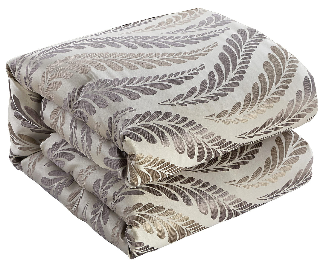 Grand Avenue Modern and Warm 7 Piece Comforter Bedding Set Taupe Bed Size California King - Diamond Home USA